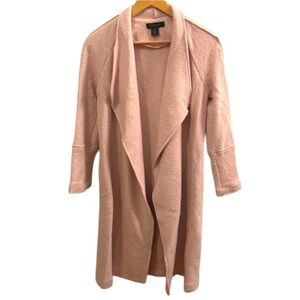 Tahari Women's Wool and Viscose Pink Long Sweater Coat Small‎